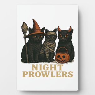 Halloween Zwarte Kat Nacht Prowlers Grappig Kostuu Fotoplaat