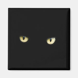 Halloween zwarte kat ogen magneet