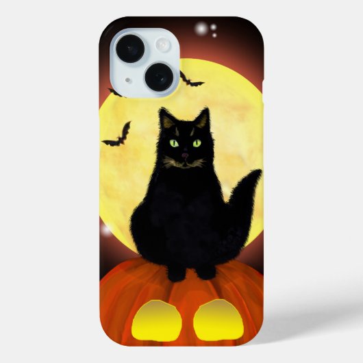 Halloween zwarte kat op pompoen Case-Mate iPhone case (Achterkant)