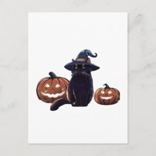 Halloween zwarte kat Oversized T-Shirt Briefkaart