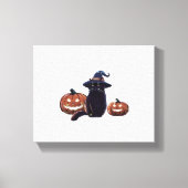 Halloween zwarte kat Oversized T-Shirt Canvas Afdruk (Voorkant)