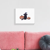 Halloween zwarte kat Oversized T-Shirt Canvas Afdruk (Insitu (Woonkamer))