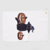 Halloween zwarte kat Oversized T-Shirt Golfhanddoek (Horizontaal)