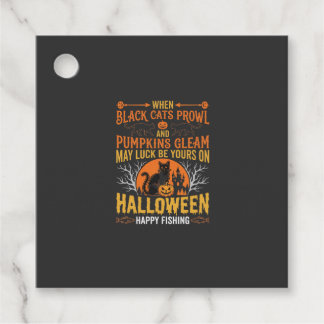 Halloween Zwarte Kat Pompoen Gelukkig Vissen Ontwe Bedankjes Labels