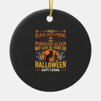 Halloween Zwarte Kat Pompoen Gelukkig Vissen Ontwe Keramisch Ornament