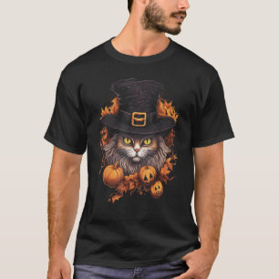 Halloween zwarte kat pompoen kostuum eng Spooky O T-shirt