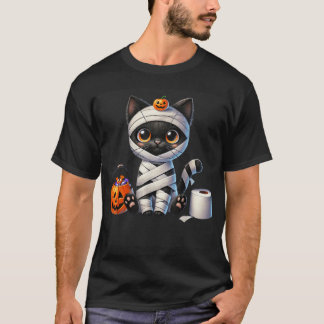 Halloween Zwarte Kat Pompoen Trick or treat Meisje T-shirt