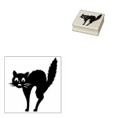 Halloween zwarte kat 	rubberstempel (Gestempeld)
