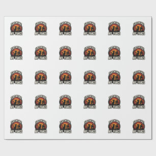 Halloween Zwarte Kat Shirt Groeiende Slagtanden_1 Cadeaupapier