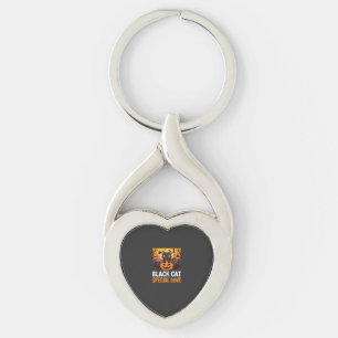 Halloween Zwarte Kat Speciale Liefde Pompoen Ontwe Sleutelhanger