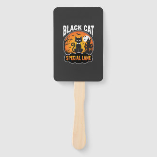 Halloween Zwarte Kat Spookhuis Maan Ontwerp Handwaaier
