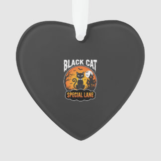 Halloween Zwarte Kat Spookhuis Maan Ontwerp Ornament