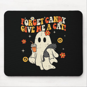Halloween Zwarte Kat Vergeet Snoep Geef me Kat Kin Muismat