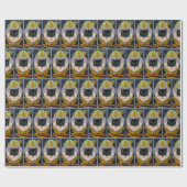 halloween zwarte kat witpartij cadeaupapier (Vlak)