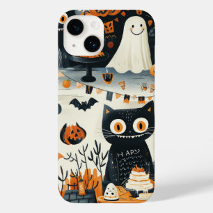 Halloween zwarte katten en manen grappige heksenac Case-Mate iPhone 14 hoesje