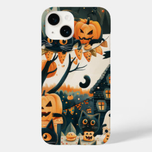 Halloween zwarte katten en manen grappige heksenac Case-Mate iPhone 14 hoesje