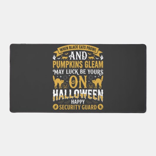 Halloween Zwarte Katten en Pompoenen Beveiligingsb Bureaumat (Voorkant)