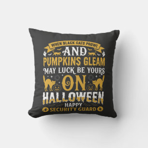 Halloween Zwarte Katten en Pompoenen Beveiligingsb Kussen