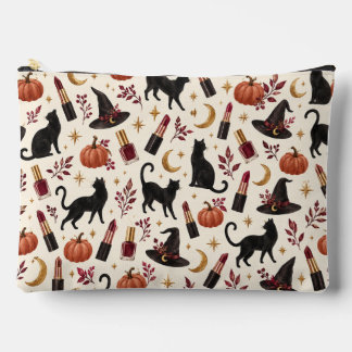 Halloween Zwarte Katten & Lippenstift Make-uptas Etui