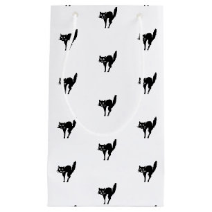 Halloween zwarte kattenzwart en wit patroon beguns klein cadeauzakje