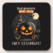 Halloween zwarte pompoen bier onderzetter (Voorkant)