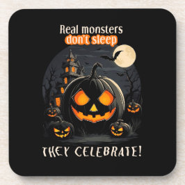 Halloween zwarte pompoen bier onderzetter