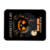 Halloween zwarte pompoen magneet (Horizontaal)