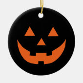 Halloween zwarte sinaasappel Jack o lantern pompoe Keramisch Ornament (Voorkant)