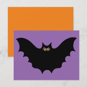 Halloween Zwarte Vleermuis Briefkaart