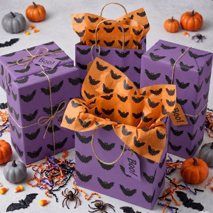 Halloween Zwarte Vleermuis Cadeaupapier