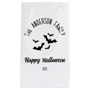 Halloween zwarte vleermuizen gepersonaliseerde naa klein cadeauzakje