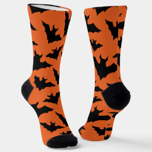 Halloween zwarte vleermuizen oranje cool griezelig sokken