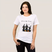Halloween Zwarte Witchy Kittens Kattenheks Tri-Blend Shirt (Voorkant volledig)