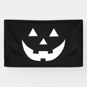 Halloween zwarte witte Jack o lantaarn Spandoek