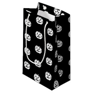 Halloween zwarte witte jack o lantaarnpatroon scha klein cadeauzakje