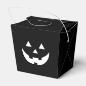 Halloween zwarte witte Jack o lantaarnpompoen Bedankdoosjes (Achterkant)