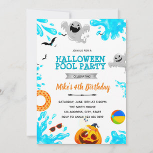 Halloween zwembadfeest uitnodiging