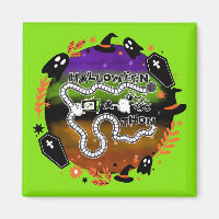 Halloweenathon Circle Jeu Board Green Magnet