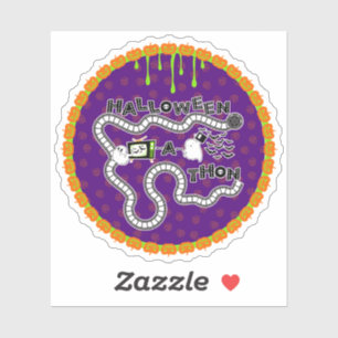 Halloweenathon Game Board Cirkel met Geesten Sticker