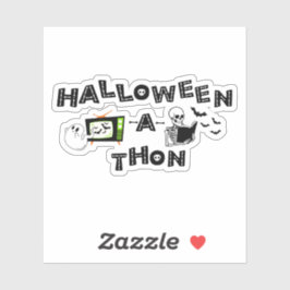 Halloweenathon Logo met Skele Sticker