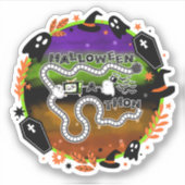 Halloweenathon Multicolour Board Ronde Sticker (Voorkant)