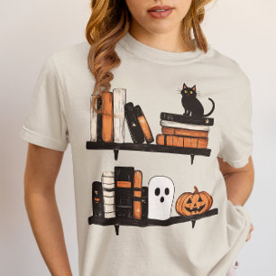 Halloweenboeken op plank Boekenwurm Tri-Blend Shirt