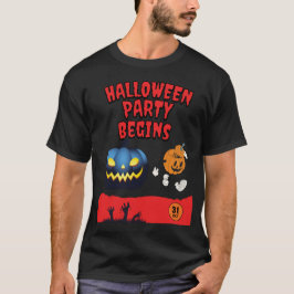 Halloweenfeest begint - leuke en spookachtige uitn t-shirt