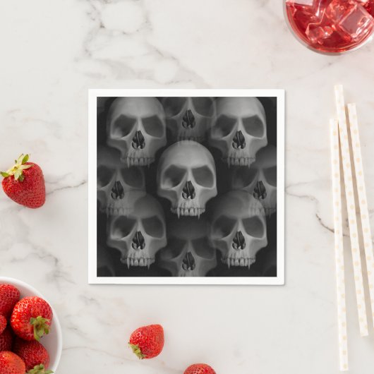 Halloweenfeest | enge schedel servetten (Insitu)