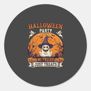 Halloweenfeest Geen Streken Alleen Snoepjes Geest Ronde Sticker