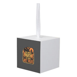 Halloweenfeest Geen Streken Alleen Treats Ontwerp_ Kubus Ornament