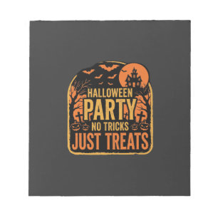 Halloweenfeest Geen Streken Alleen Treats Ontwerp_ Notitieblok