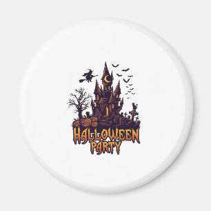 Halloweenfeest Geheime Kasteel Pompoenen Vleermuiz Magneet