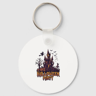 Halloweenfeest Geheime Kasteel Pompoenen Vleermuiz Sleutelhanger