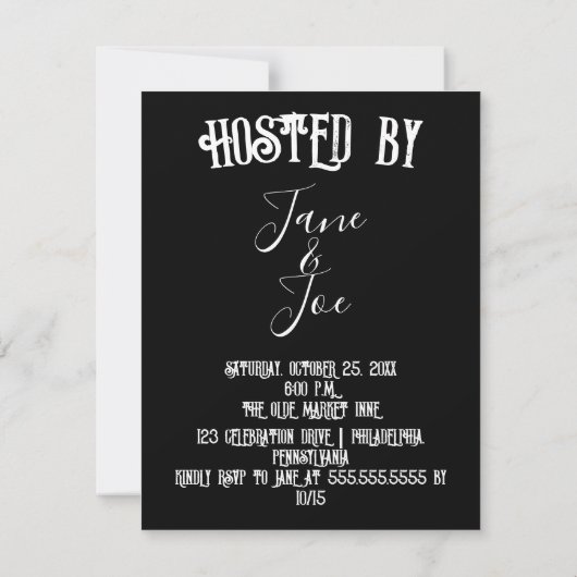 Halloweenfeest - Gothic Dark Invitation (Achterkant)